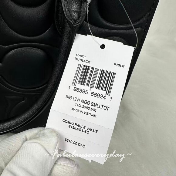 Coach Maggie Small Tote Bag In Signature Leather in Black CY670 - Picture 4 of 9